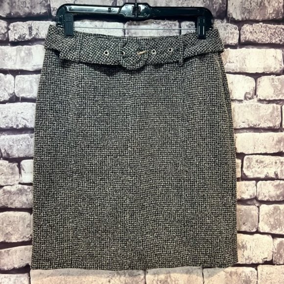 Outfit Petite Black & Ivory Fully Lined Skirt Size 8P - Picture 1 of 8